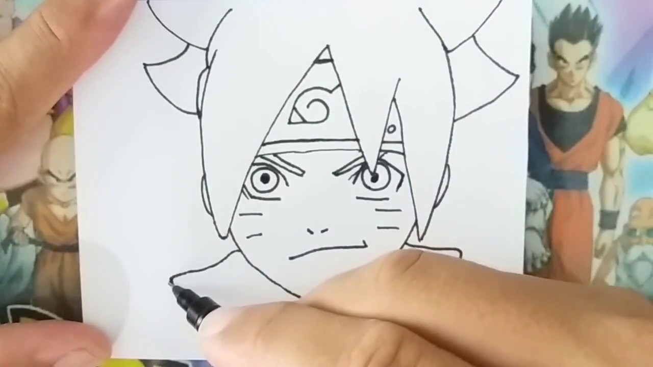 Tutorial de desenho passo a passo desenhando o boruto #boruto #tutoria