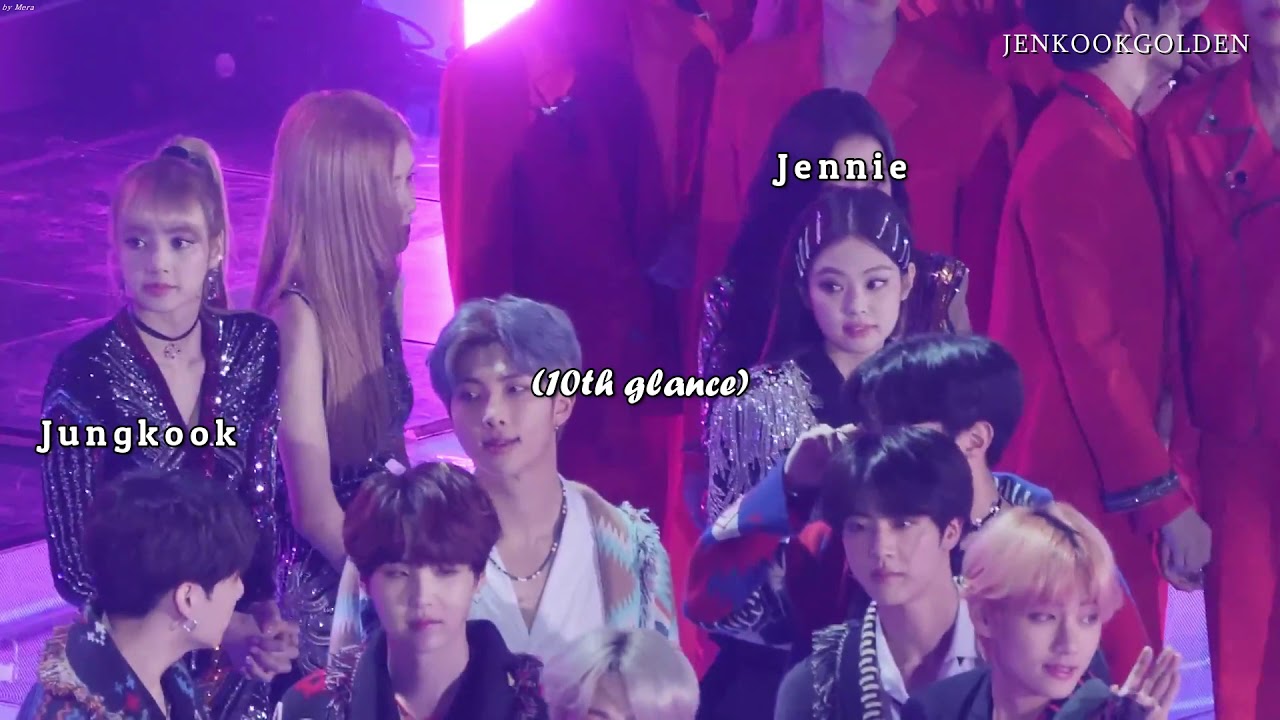 Bts Jungkook Blackpink Jennie Stealing Glances Moment 2018 Youtube