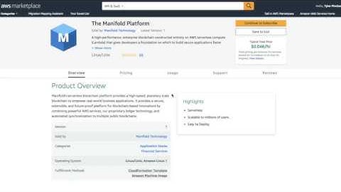 Serverless blockchain AWS marketplace deployment
