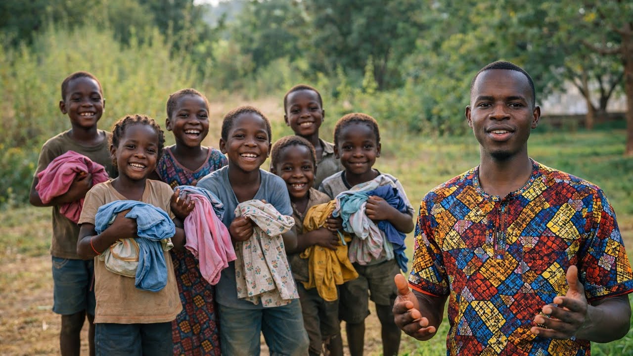 Distribución de ropa para niños necesitados en comunidad rural africana: una jornada real