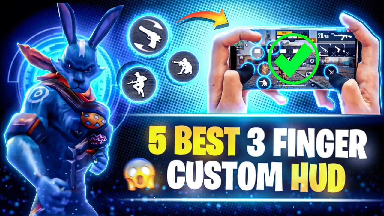 TOP 5 BEST CUSTOM HUD FREE FIRE 3 FINGER CLAW | BETTER THAN PC PLAYERS | THREE FINGER CUSTOM HUD
