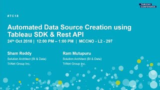 Trinet. Automated data source creation using Tableau SDK & REST API's