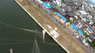 大凧が揚がって落ちるまでのGoPro記録映像（カイトビュー）｜白根大凧合戦