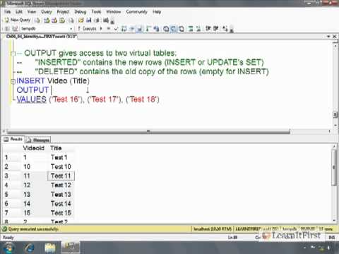 Tsql insert output clause