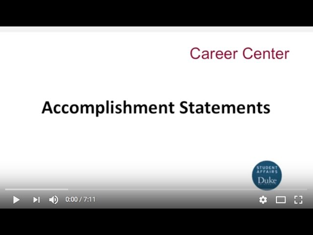 What Is An Accomplishment Statement