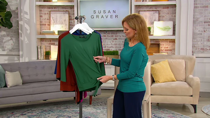 Susan Graver Weekend Cool Touch Banded Hem Top wit...