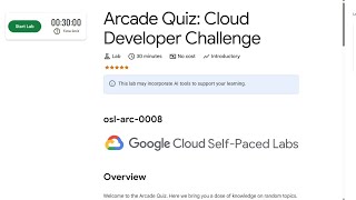 Arcade Quiz: Cloud Developer Challenge | osl-arc-0008 || Google Arcade