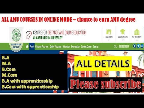 ALL AMU ONLINE MODE COURSES DETAILS II AMU ONLINE COURSES DETAILS II ...