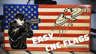 Easy CNC Flag / How to make a wooden Flag / CNC flag tutorial