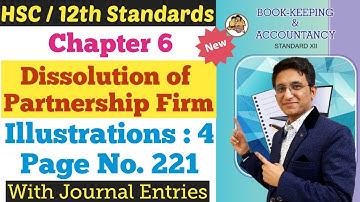 Dissolution of Partnership Firm | Illustrations Q.4 | Page No. 221 | Chapter 6 | Hemal Sir |
