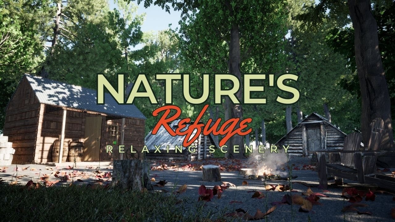 Nature’s Refuge | Unplug and Reconnect with Nature’s Beauty, Forest, Campfire, 8-Hour Loop