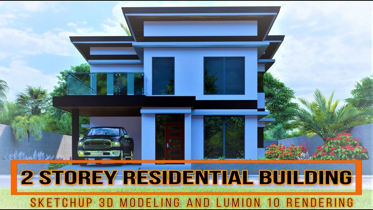 2 Storey Residential Building SketchUp Home Design & Lumion 10 ...