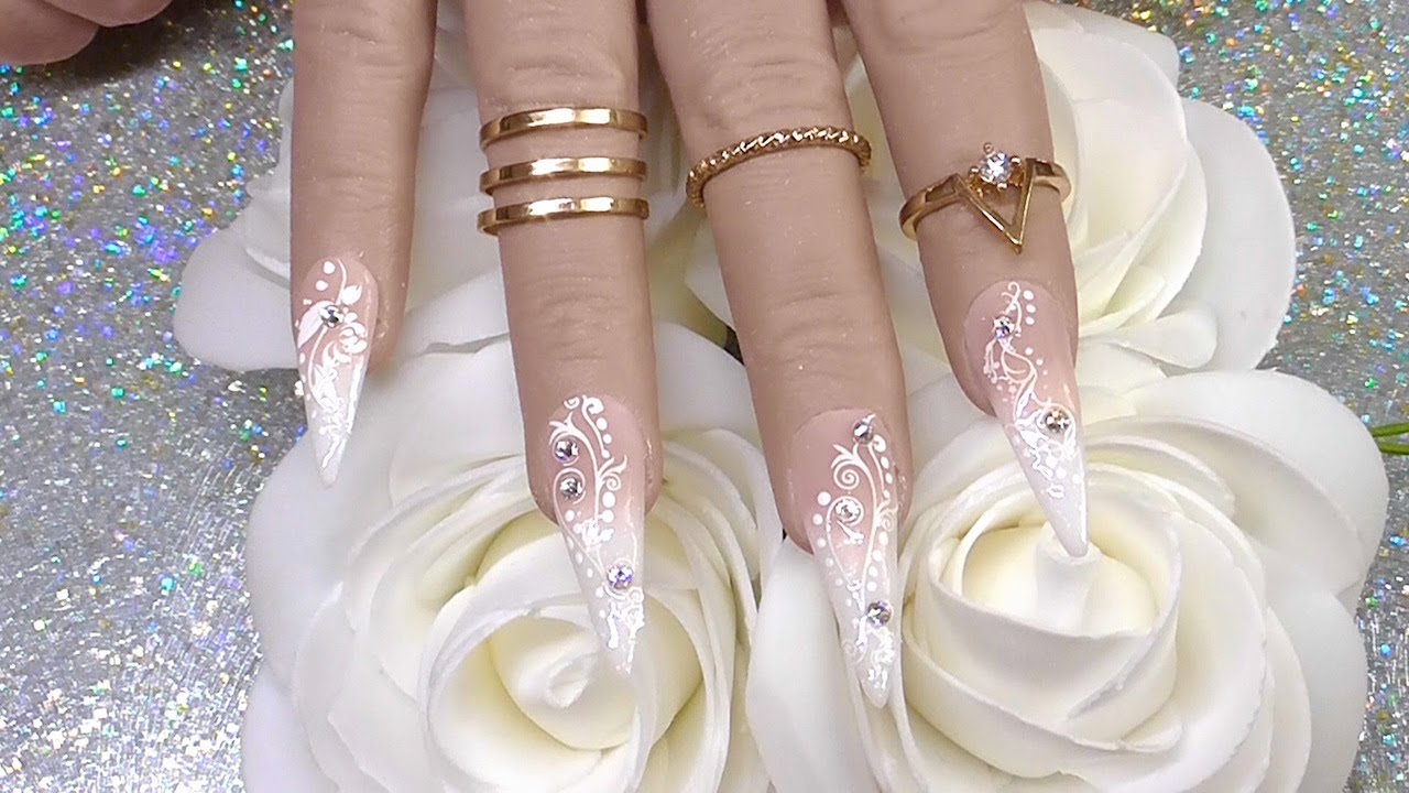 1. Elegant Wedding Acrylic Nail Design - wide 8