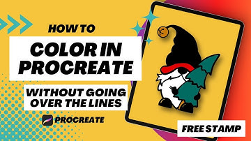 How to color in Procreate without going over the lines Selection Tool - Christmas Gnome (FREE Stamp)