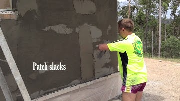 Ruzic Rendering applying Rockcote render system over brickwork( flexitex finish )