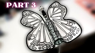 Faux Stained Glass Wine Bottle Art | Butterfly Wine Bottle Design | Part 3