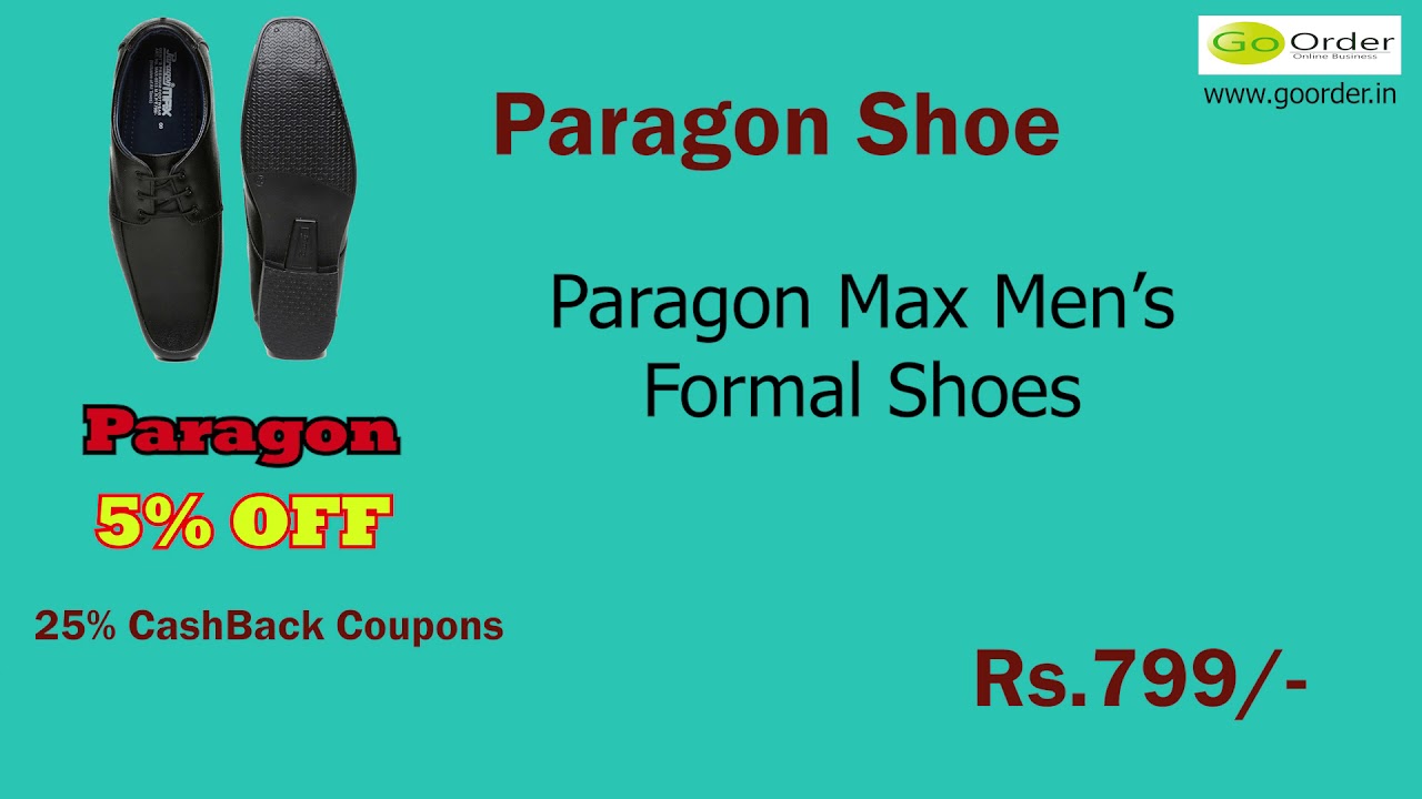 paragon max men's black formal shoes