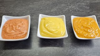 3 SAUCES MAISON Faciles- mcdo- mayonnaise- samouraï 