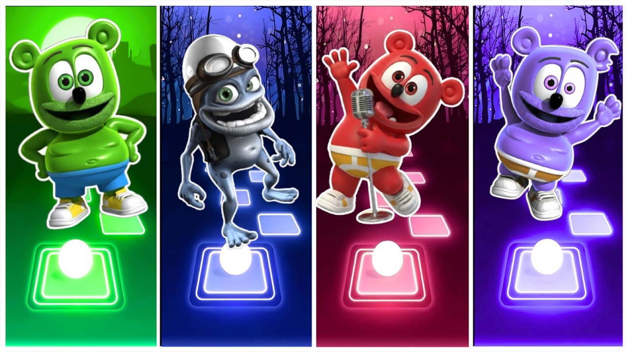 Gummy Bear💚 🆚 Crazy Frog🩵 🆚 Gummy Bear EXE❤️ 🆚 Gummy Bear