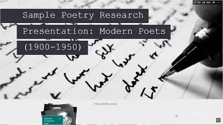 ENC 1102  Poetry Group Project Explanation & How to Create a Presentation using Microsoft Sway