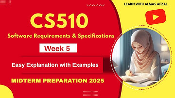 CS510 Software Requirements & Specifications | Week 5 | MCQs + Short & Long Questions | Midterm 2025