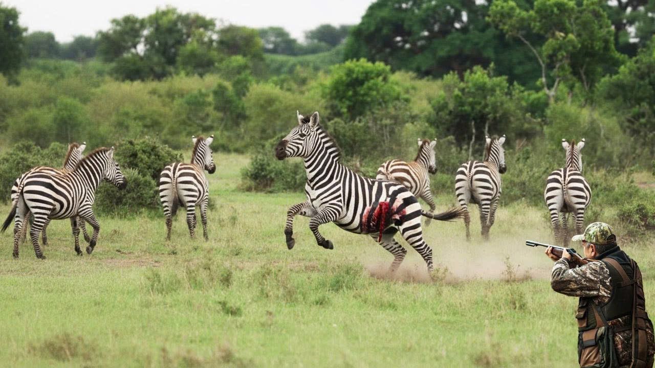 Incredible! Professional Hunters Take Down Zebras With One Perfect Shot ...