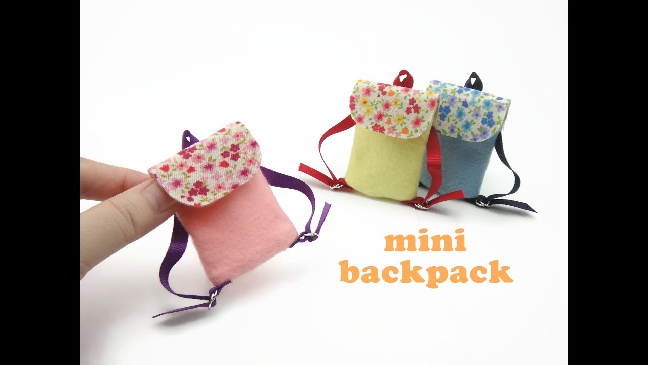 DIY Miniatures Mini Doll Backpack Bag - No Sew Easy! 