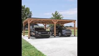 Big Spring Deals: Backyard Discovery Arcadia 24' x 12' Cedar Wood Outdoor Gazebo- Hardtop Steel Roof