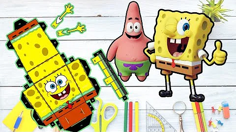 Paper Crafts DIY 3D SpongeBob and Patrick Paper Toys 🔥🔥#papercraft #diy #viral #art