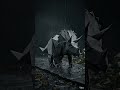 Origami Triceratops Keeps Walking in the Rain 🌧️ | Paper Animation #shorts