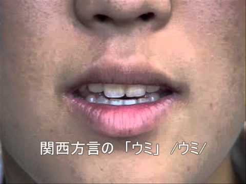 標準語の平唇の/ウ/ [ɯ] と関西方言の円唇の/ウ/[u] - YouTube