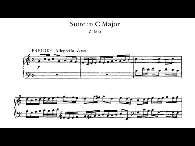 Purcell - Suite pour clavier n°5: Prélude & Allemande : Toros Can, piano