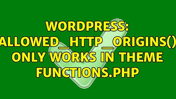 Wordpress: allowed_http_origins() only works in theme functions.php