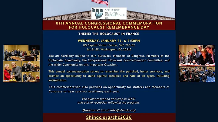 8th Congressional Holocaust Commemoration, BEGINS 6PM (ET, US)