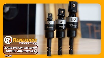 Renegade Industrial 3 Piece Uni-Joint Tilt Impact Socket Adaptor Set - RITUJSAS