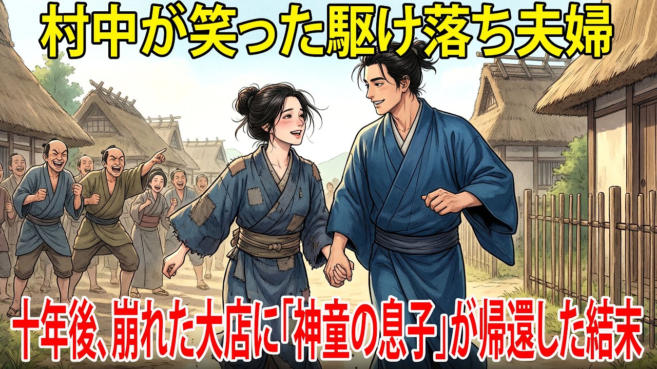 村中が笑った駆け落ち夫婦…十年後、崩れた大店に「神童の息子」が帰還した結末｜泣ける話｜感動｜江戸朗読｜昔話｜