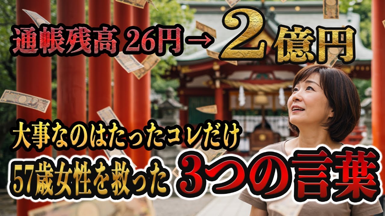 【今日からできる】お金に困り果てた57歳女性が“3つの言葉”だけで人生を逆転した話