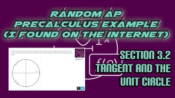 AP Precalculus Section 3.2 Example: How Tangent Changes on a Unit Circle