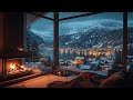 A Cozy Christmas Night From A Penthouse In Sweden🎄 Snowfall Winter Ambience With Crackling Fireplace