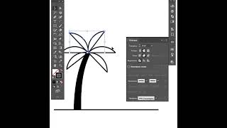 Как просто нарисовать пальму и закат в Adobe Illustrator. Short. Shorts  #adobeillustrator #vector
