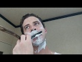 Gold dollar straight razor shave - 500円の剃刀(gold dollar)の髭剃り