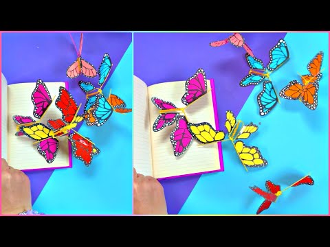 CÓMO HACER UNA MARIPOSA QUE PUEDA VOLAR CON PAPEL – MANUALIDADES CON PAPEL