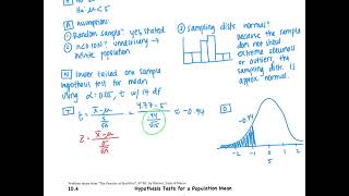 AP Statistics 10.4 Notes: Hypothesis Test for Mean