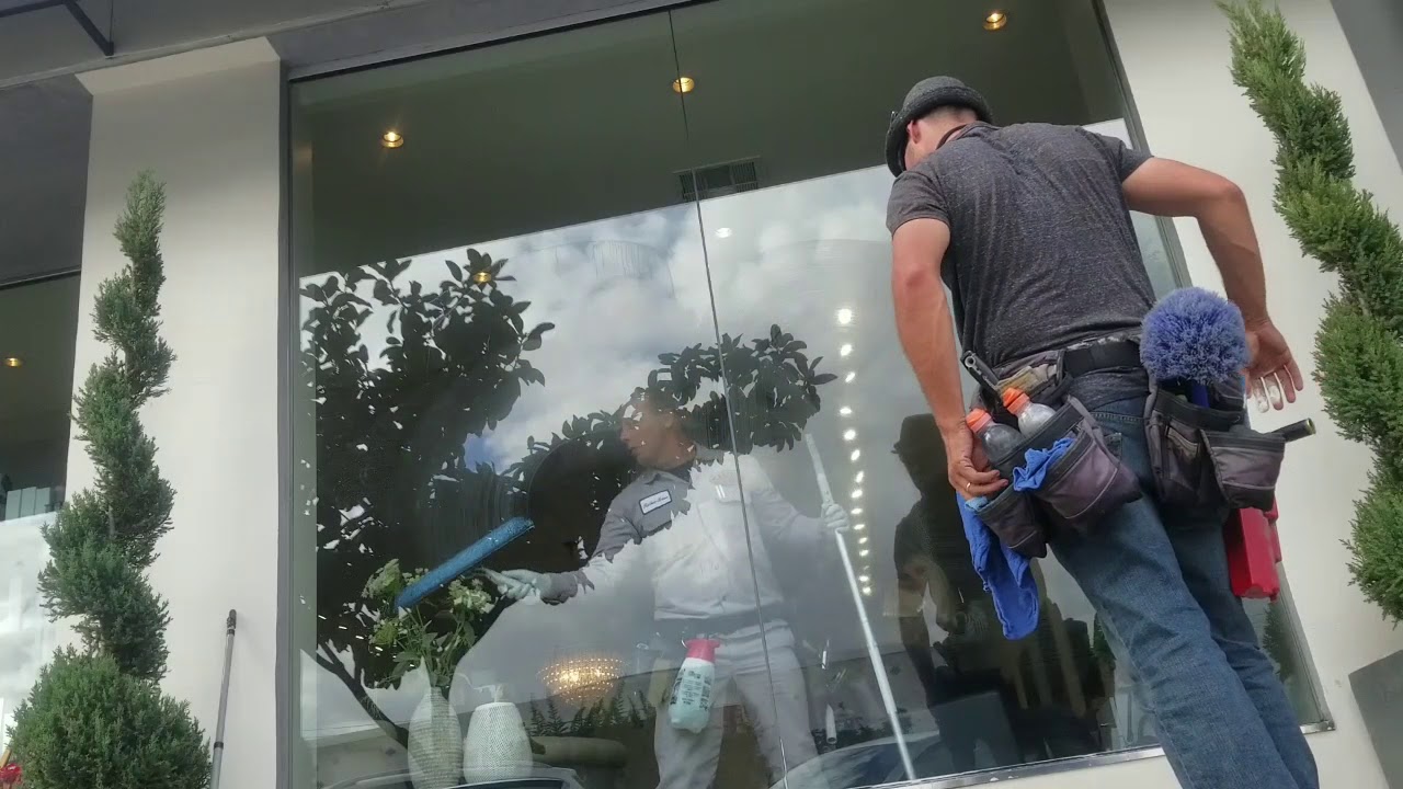 Window Cleaning 2 Panes, No Frames & behind shelf YouTube