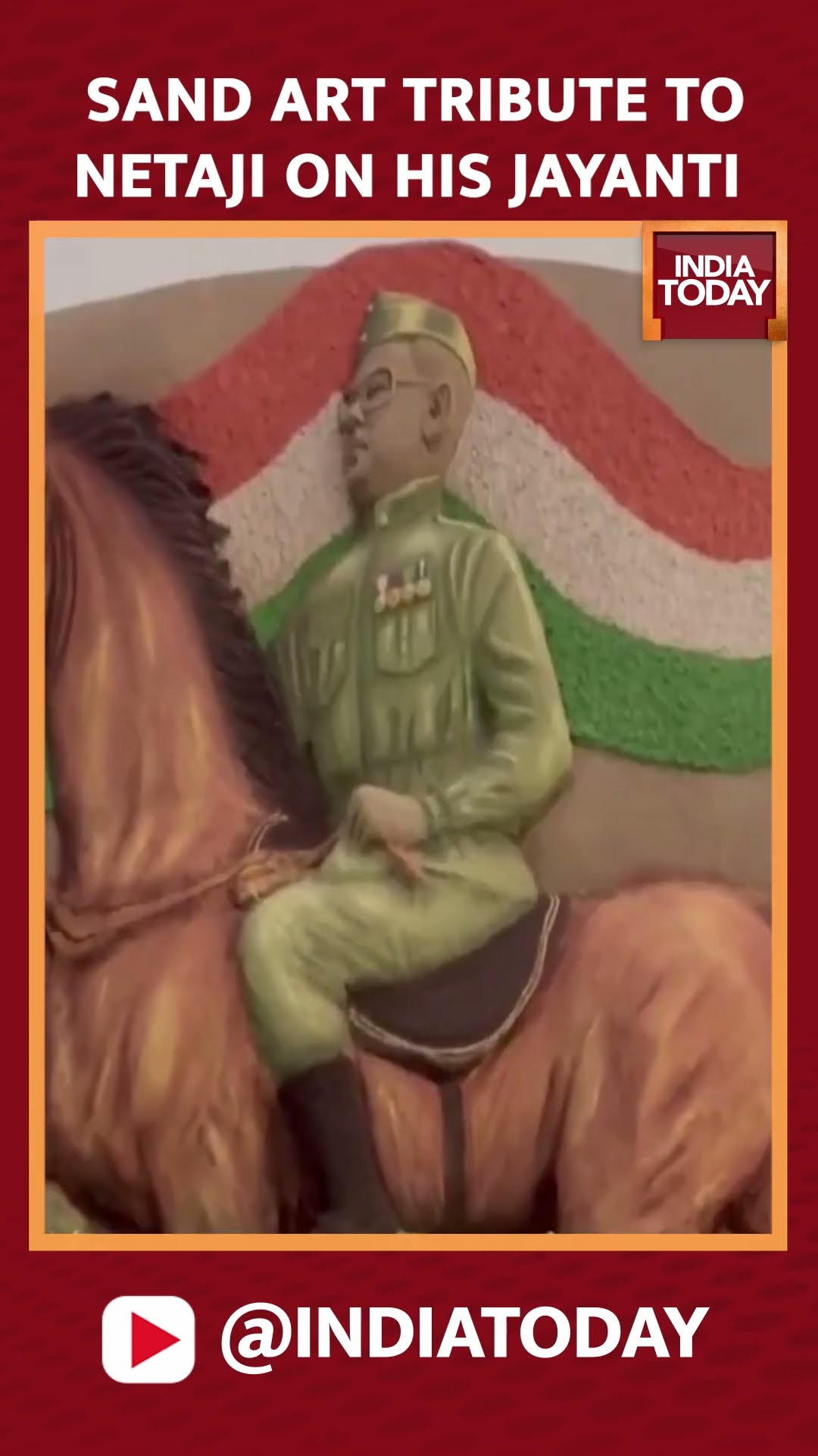 Sand Art Tribute To Netaji Subhash Chandra Bose | Parakram Diwas | #shorts #netajibirthanniversary