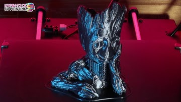Time lapse 3D printed Baby Groot (Octolapse). Satisfying video!