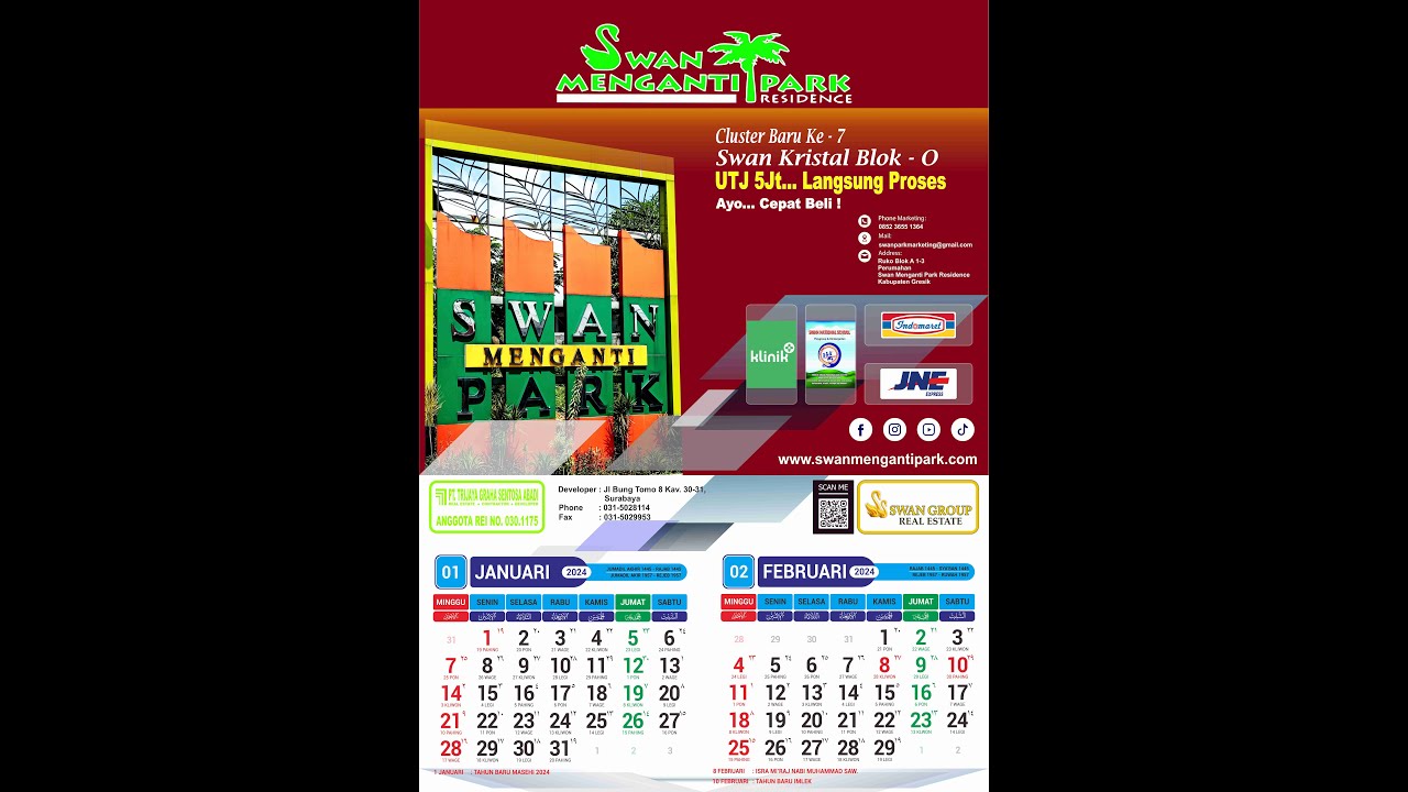 Kalender 2024 Lengkap Swan Menganti Park