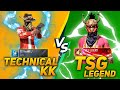 Tsg legend vs technical kk  one vs one custom free fire battleground