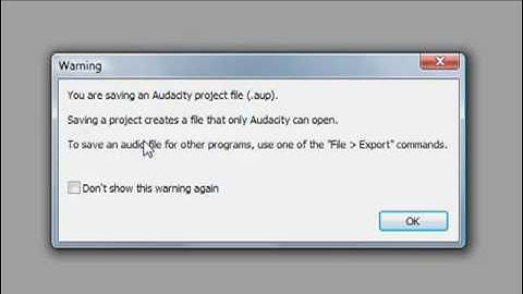 Audacity - Saving the project file as well as exporting to an .mp3