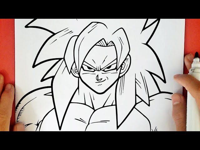 Super Saiyan 4 Goku  Desenhando esboços, Desenho hippie, Desenho